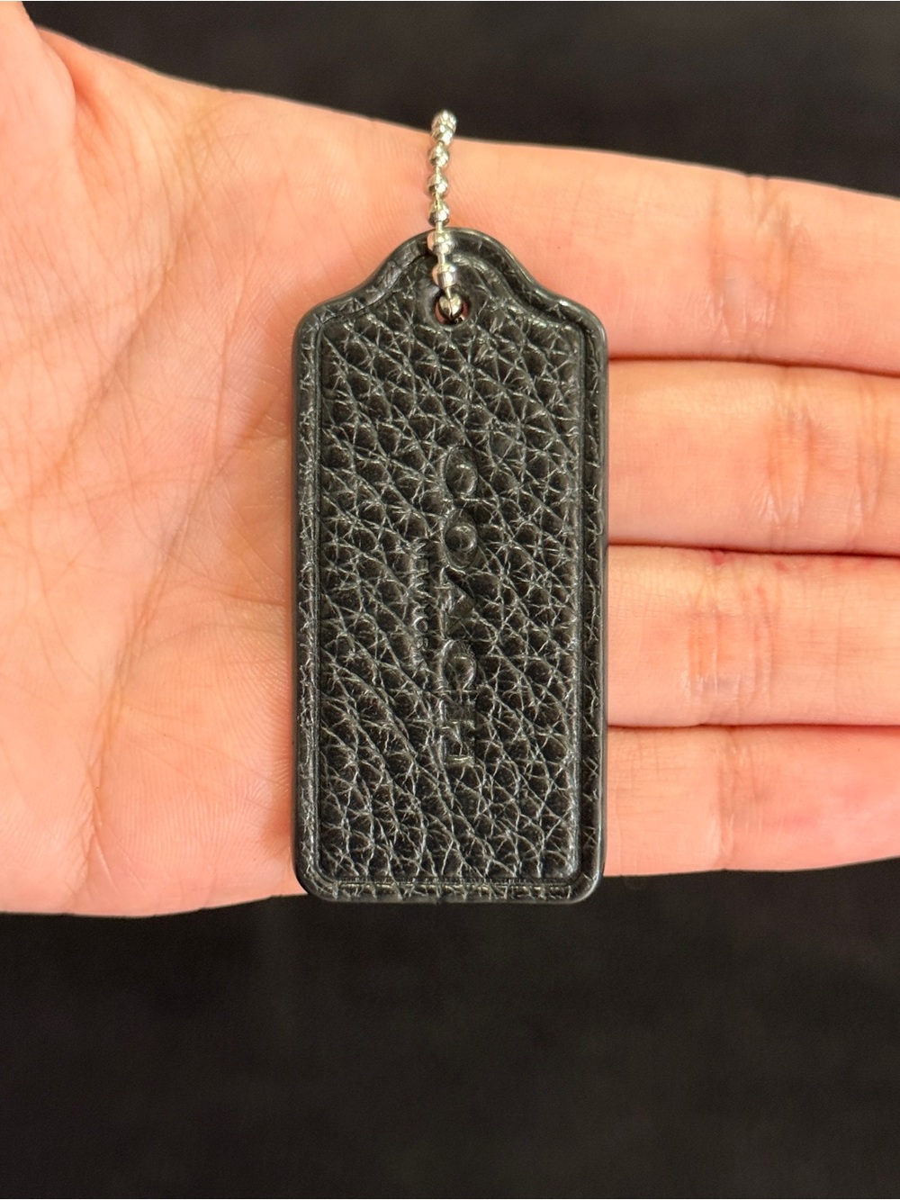 2.25” Medium Modern Coach Leather Key Fob Bag Charm Keychain Hang Tag/Hangtag
